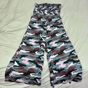 Strapless Camouflage Wide Leg Jumpsuit